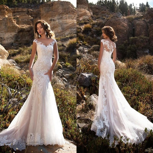 Sleeveless Lace Mermaid Wedding Dresses