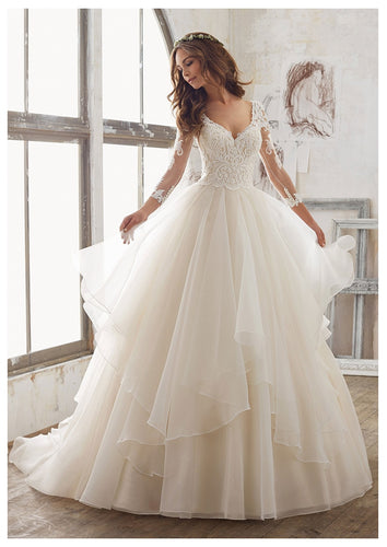 Elegant  V-Neck Wedding Dress