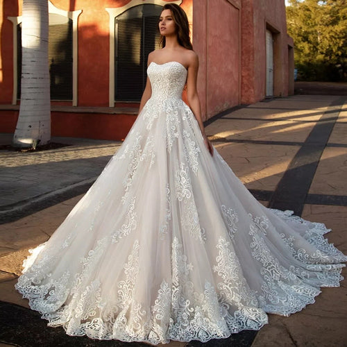 Sleeveless Tulle Ball Gawn Wedding Dresses Lace