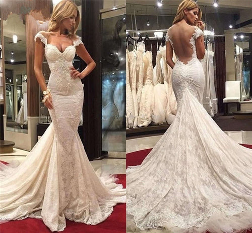 Lace Wedding Dresses Long Mermaid
