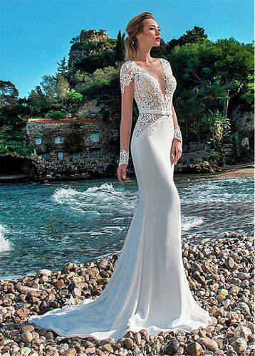 Sexy Satin Mermaid Wedding Dress